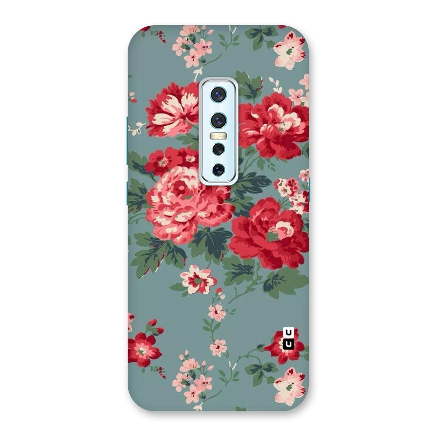 Aesthetic Floral Red Back Case for Vivo V17 Pro