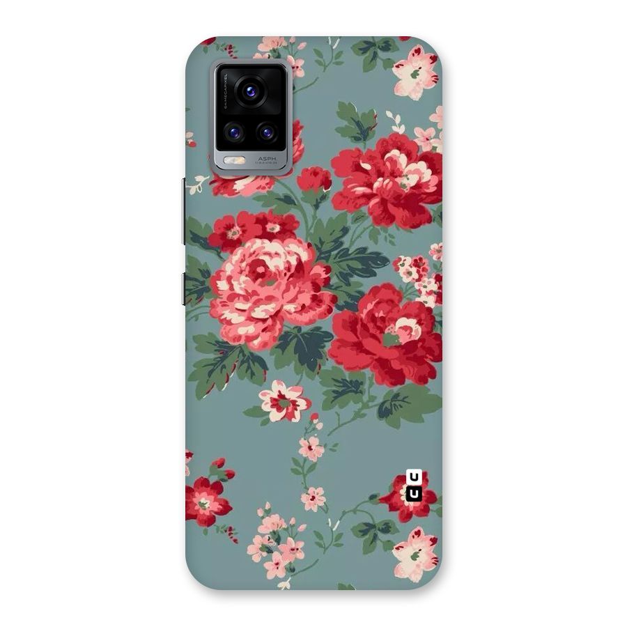 Aesthetic Floral Red Back Case for Vivo V20
