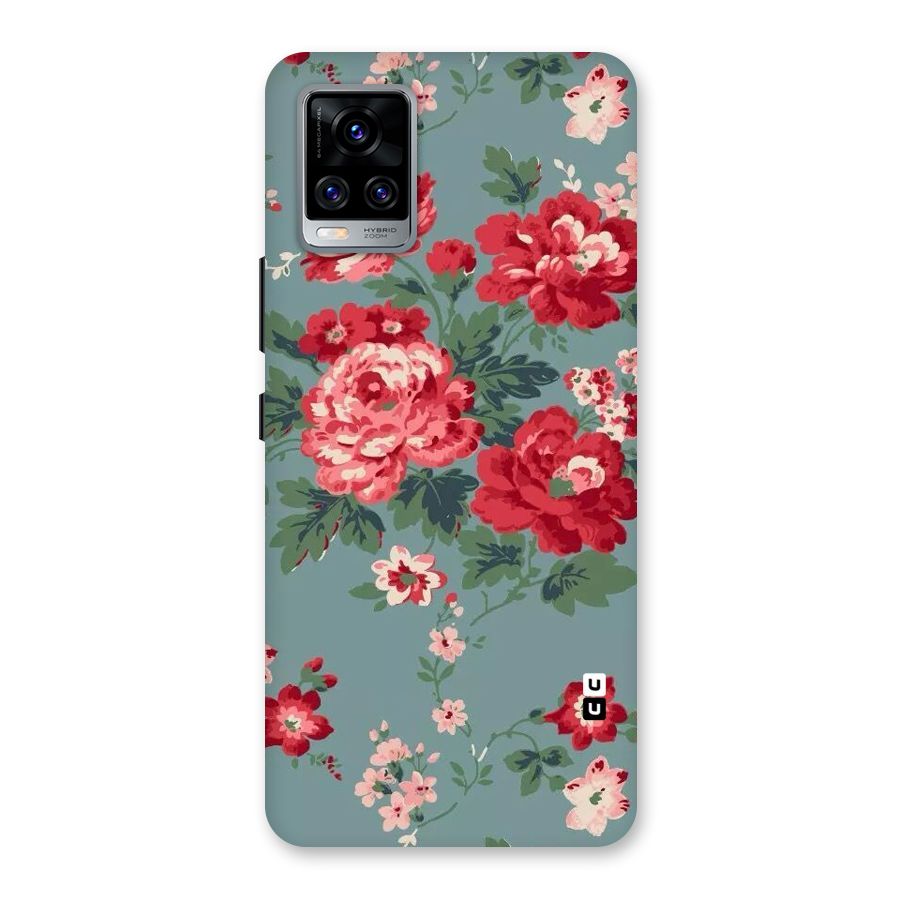Aesthetic Floral Red Back Case for Vivo V20 Pro
