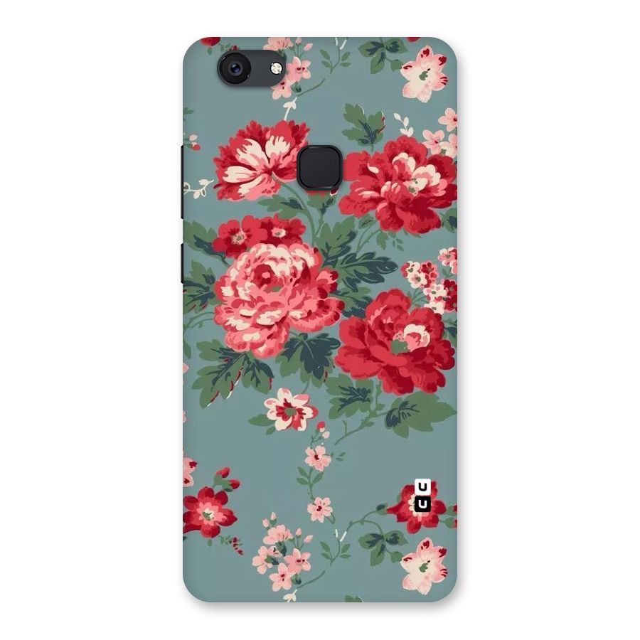 Aesthetic Floral Red Back Case for Vivo V7 Plus