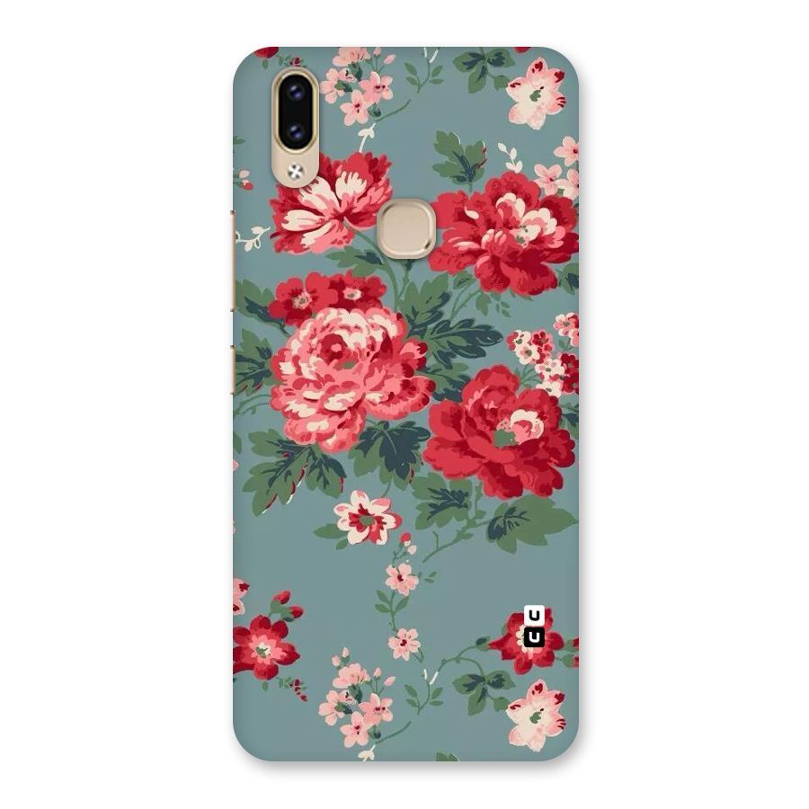 Aesthetic Floral Red Back Case for Vivo V9 Youth