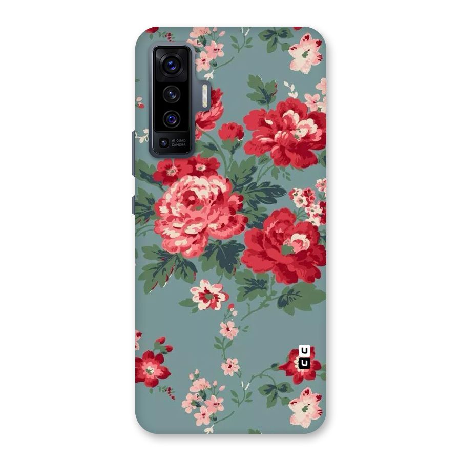 Aesthetic Floral Red Back Case for Vivo X50