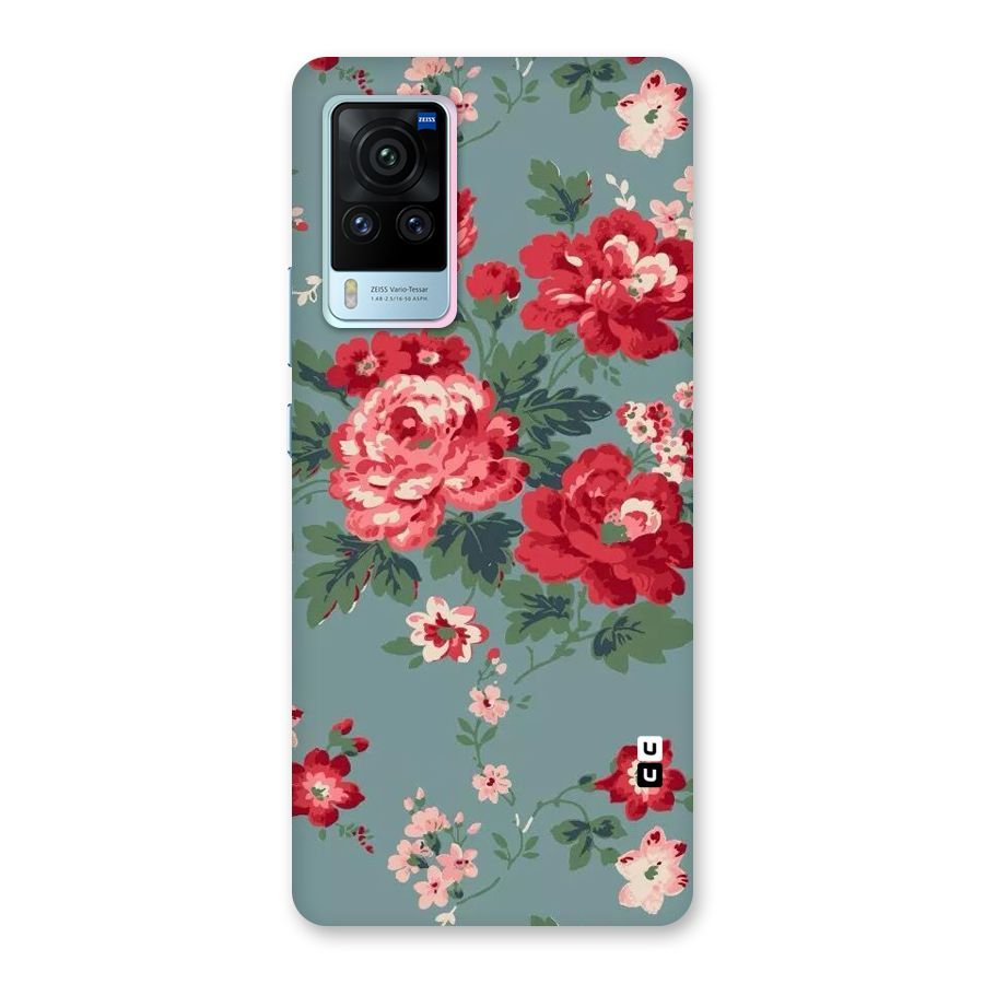Aesthetic Floral Red Back Case for Vivo X60 Pro