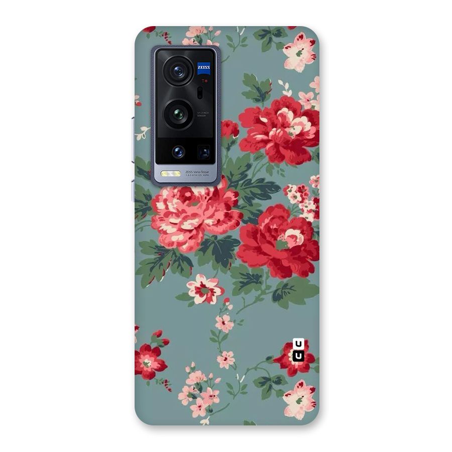 Aesthetic Floral Red Back Case for Vivo X60 Pro Plus