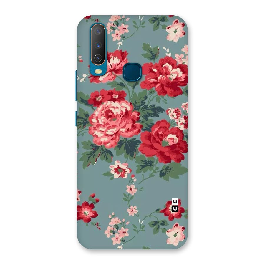 Aesthetic Floral Red Back Case for Vivo Y17