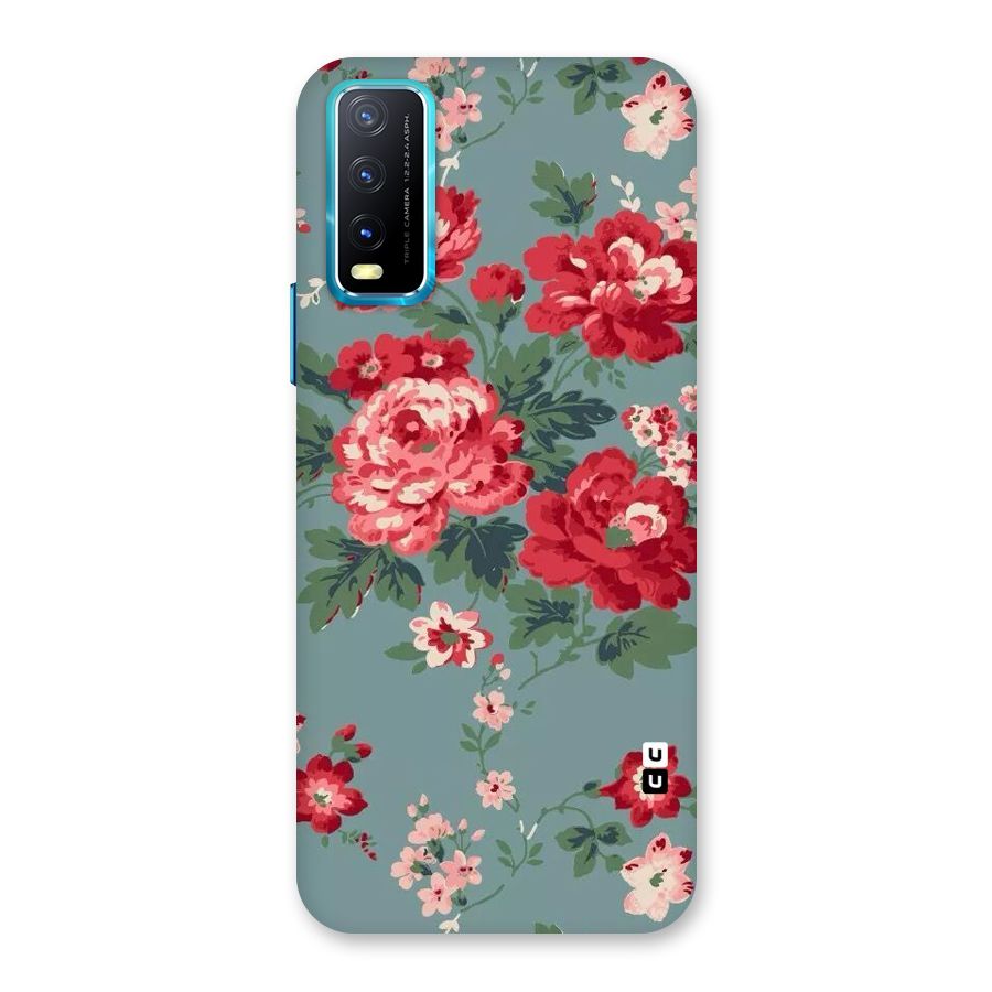 Aesthetic Floral Red Back Case for Vivo Y20A