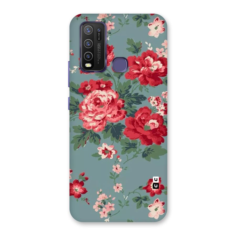Aesthetic Floral Red Back Case for Vivo Y50
