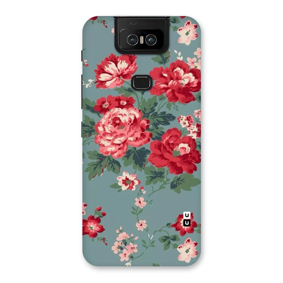 Aesthetic Floral Red Back Case for Zenfone 6z