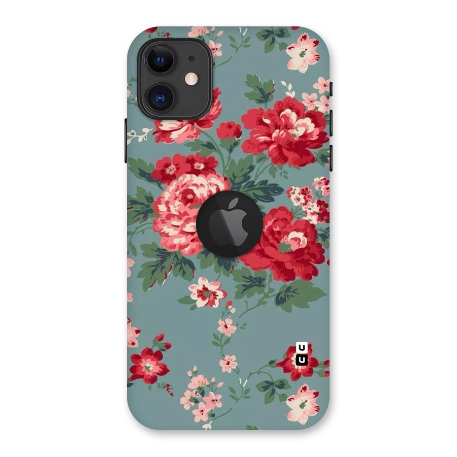 Aesthetic Floral Red Back Case for iPhone 11 Logo Cut