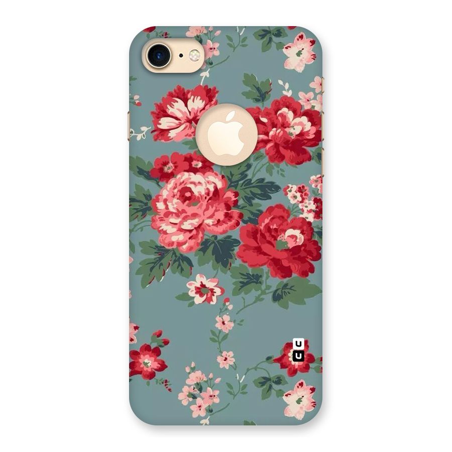 Aesthetic Floral Red Back Case for iPhone 7 Logo Cut