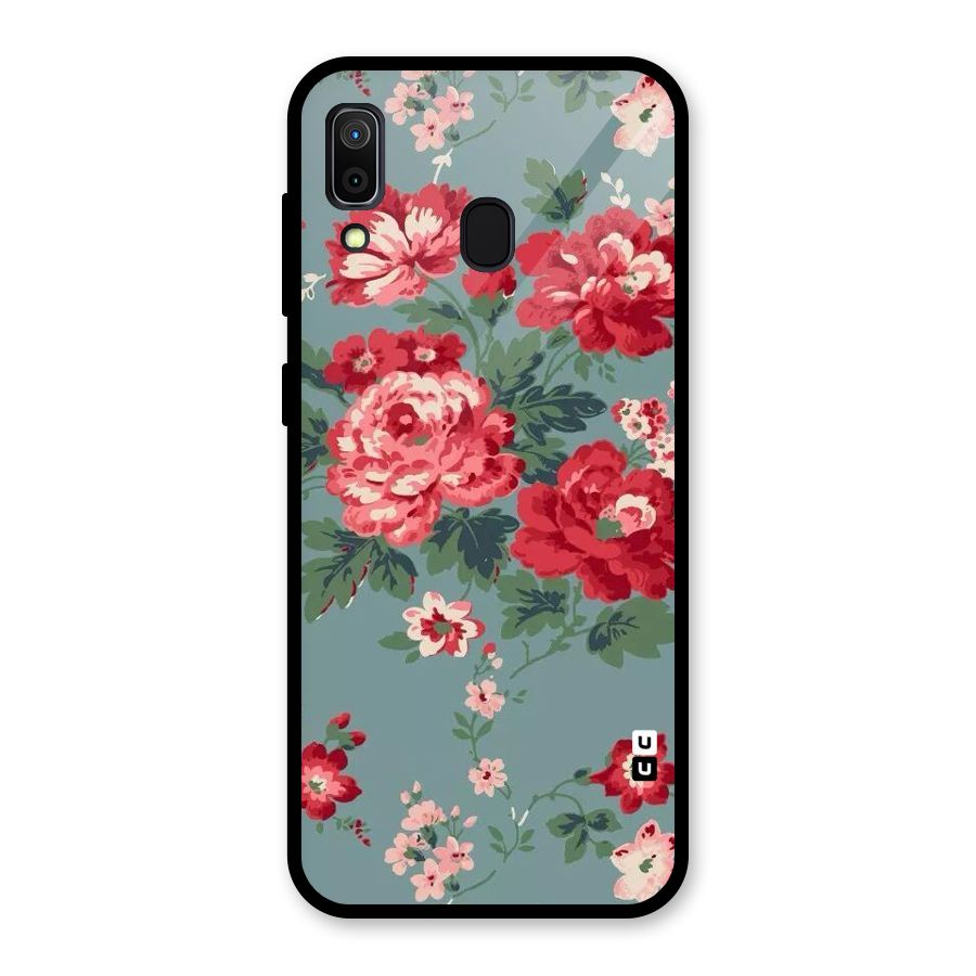 Aesthetic Floral Red Glass Back Case for Galaxy A30