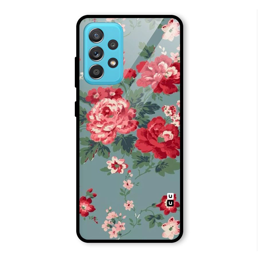 Aesthetic Floral Red Glass Back Case for Galaxy A52s 5G