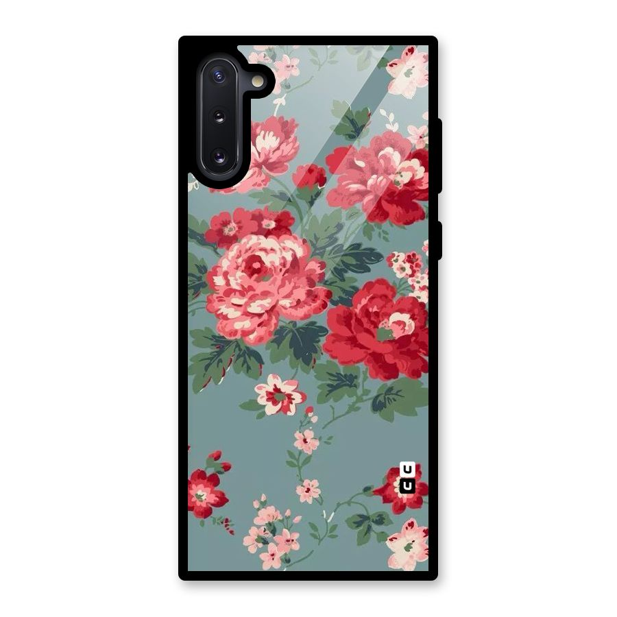 Aesthetic Floral Red Glass Back Case for Galaxy Note 10