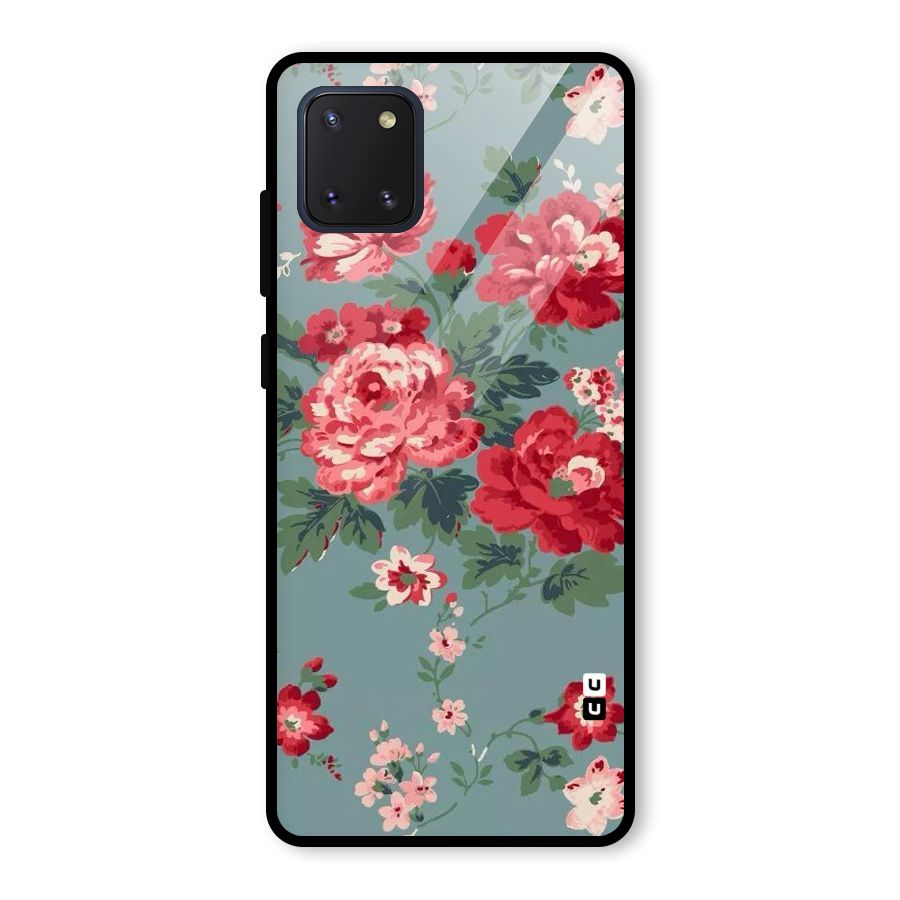 Aesthetic Floral Red Glass Back Case for Galaxy Note 10 Lite