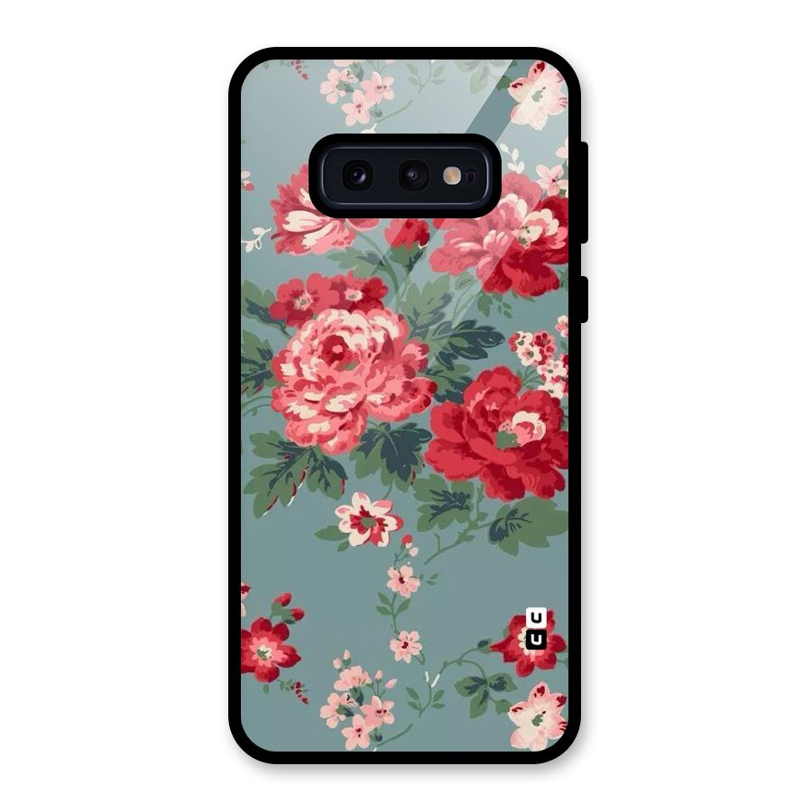 Aesthetic Floral Red Glass Back Case for Galaxy S10e