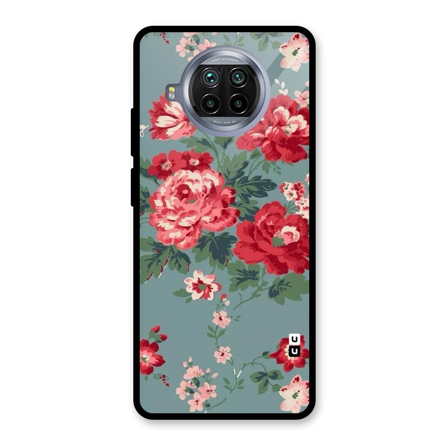 Aesthetic Floral Red Glass Back Case for Mi 10i