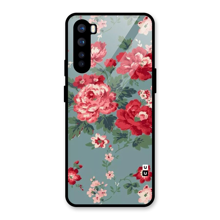 Aesthetic Floral Red Glass Back Case for OnePlus Nord