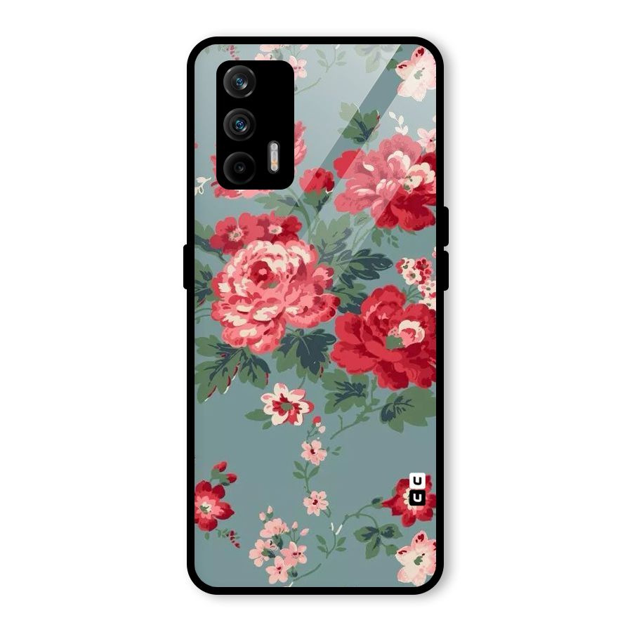 Aesthetic Floral Red Glass Back Case for Realme GT 5G