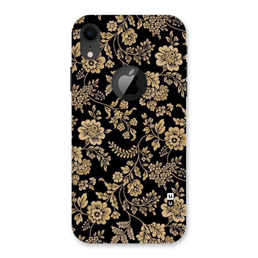 Aesthetic Golden Design Back Case for iPhone XR Logo Cut