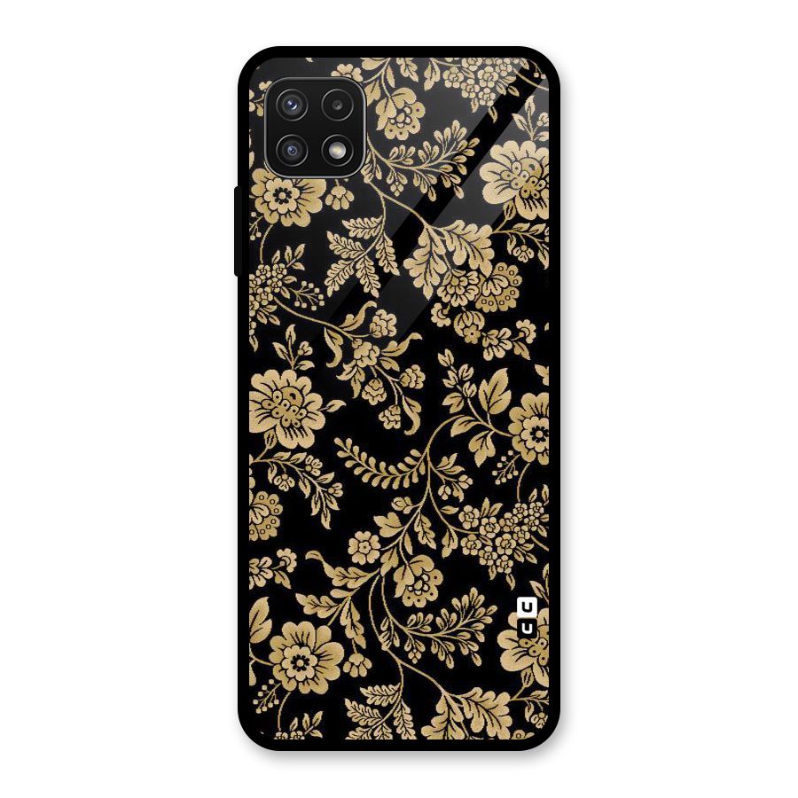 Aesthetic Golden Design Glass Back Case for Galaxy A22 5G