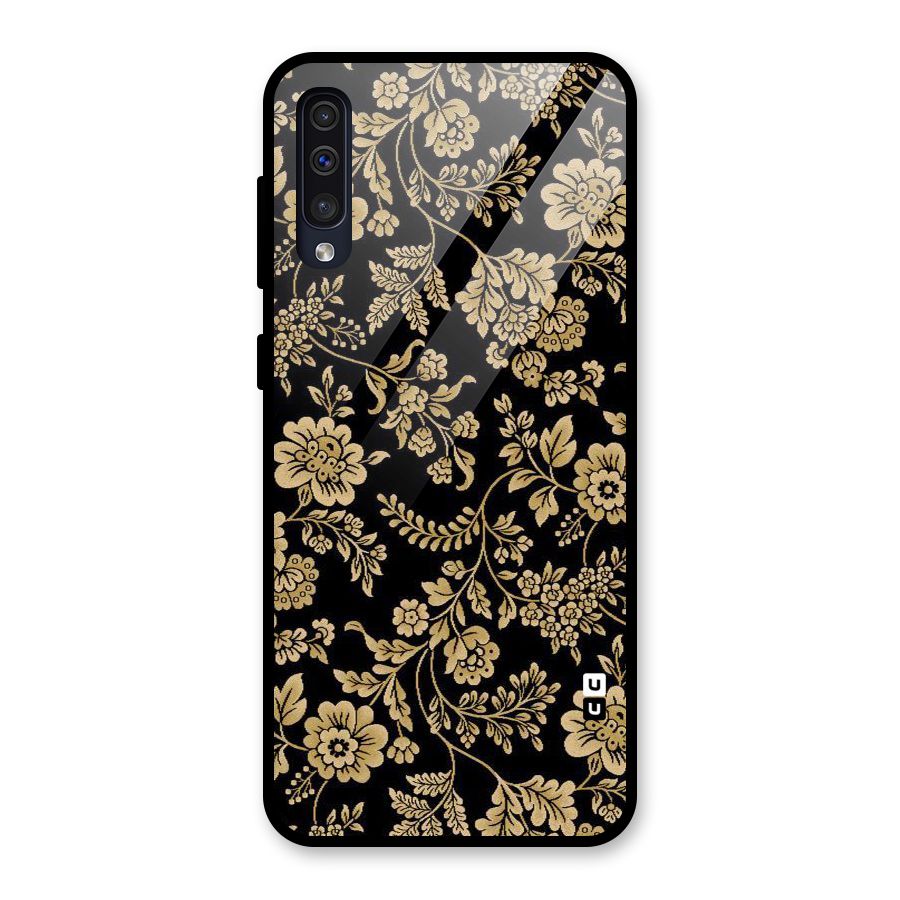 Aesthetic Golden Design Glass Back Case for Galaxy A30s