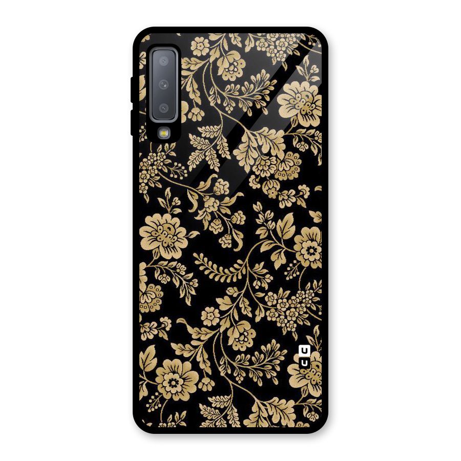 Aesthetic Golden Design Glass Back Case for Galaxy A7 (2018)