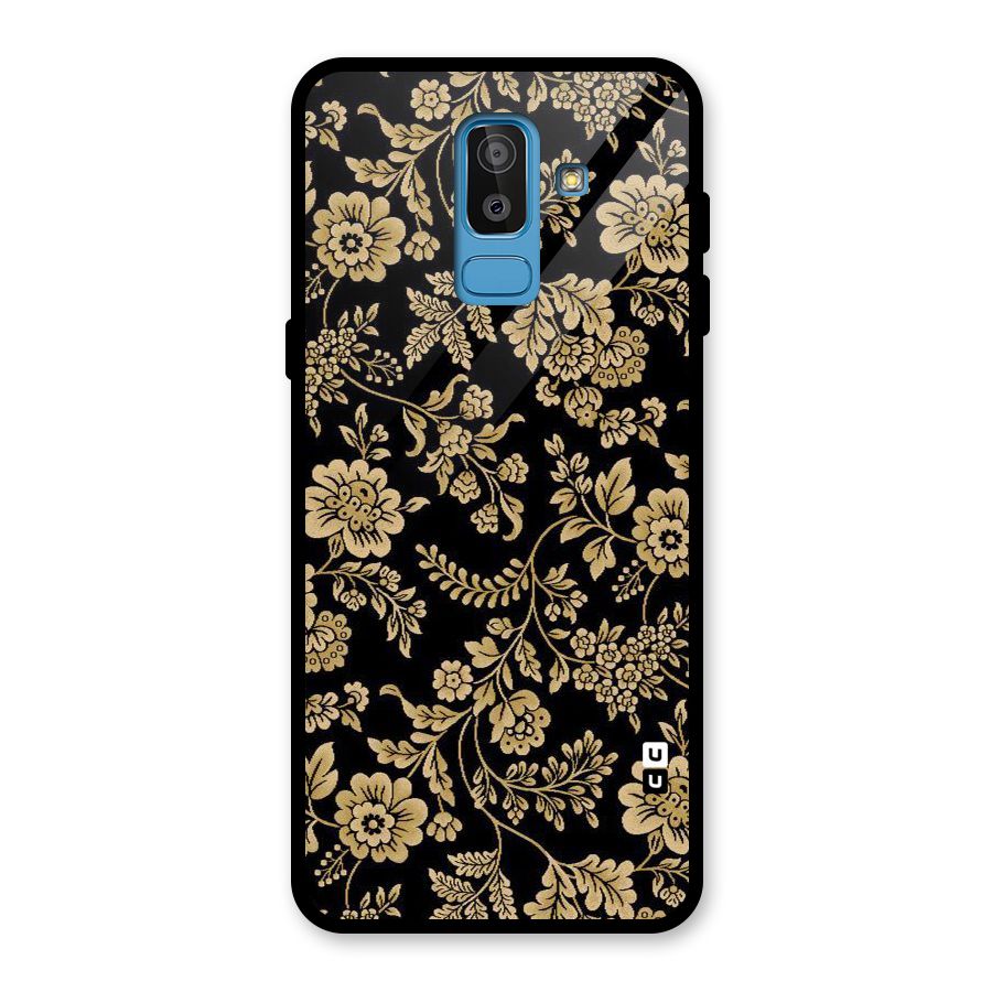 Aesthetic Golden Design Glass Back Case for Galaxy J8