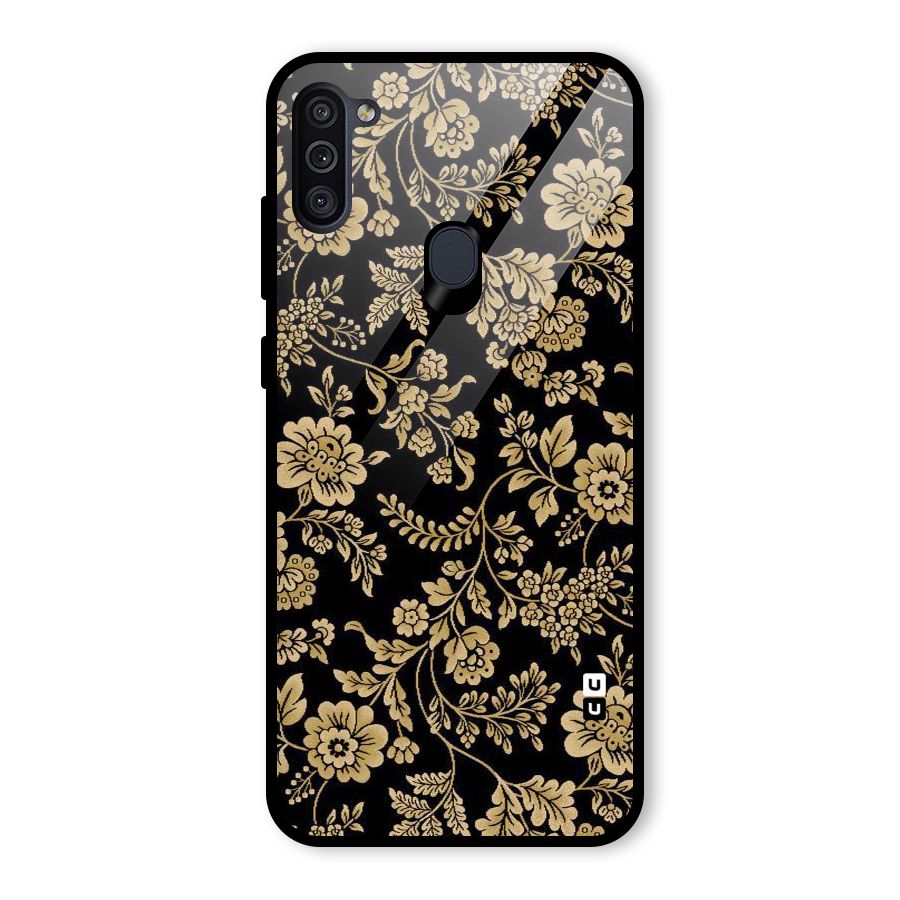 Aesthetic Golden Design Glass Back Case for Galaxy M11