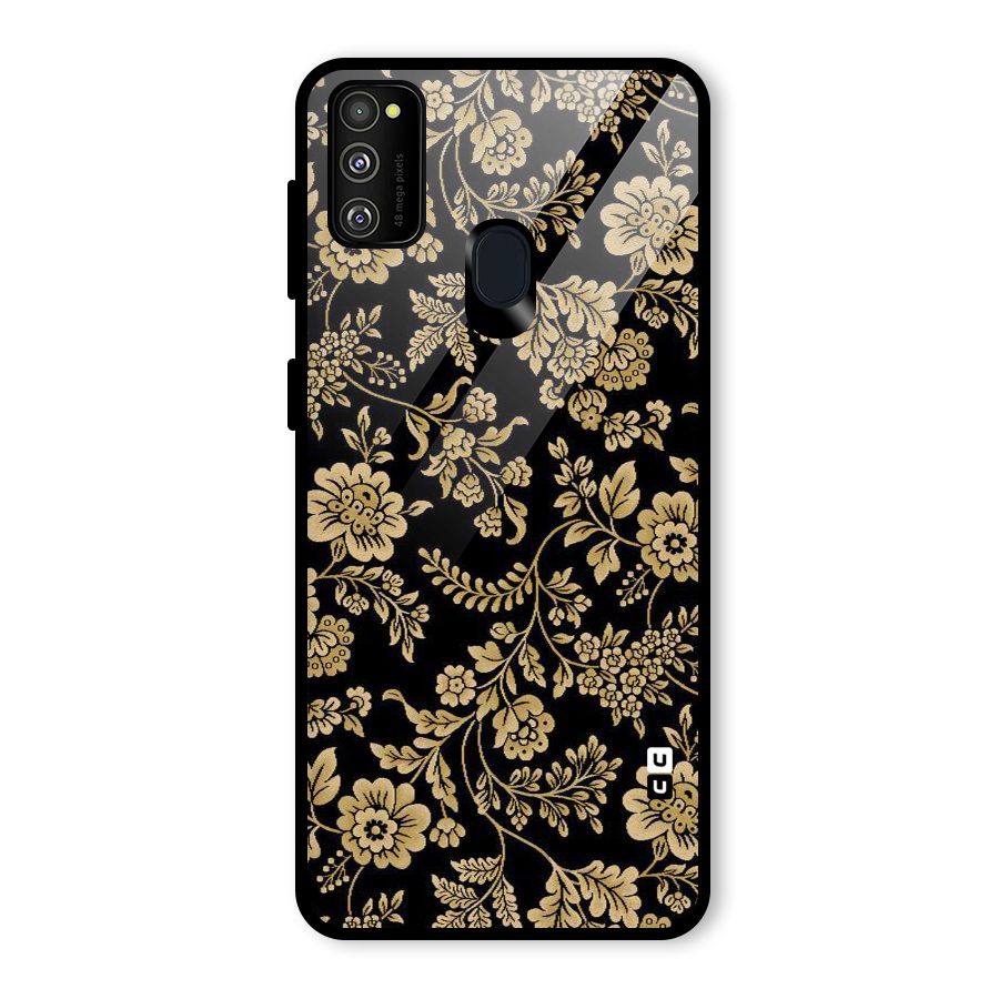 Aesthetic Golden Design Glass Back Case for Galaxy M30s