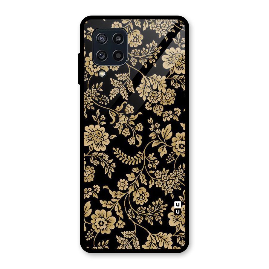Aesthetic Golden Design Glass Back Case for Galaxy M32