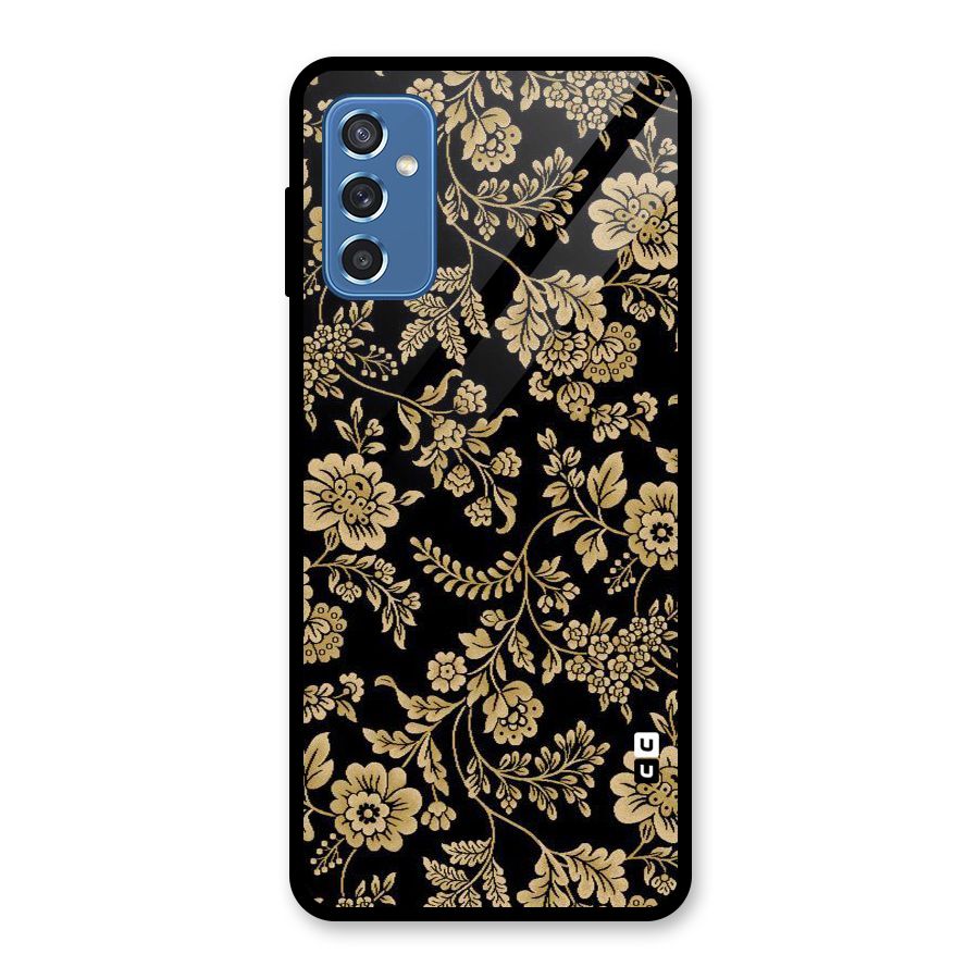Aesthetic Golden Design Glass Back Case for Galaxy M52 5G