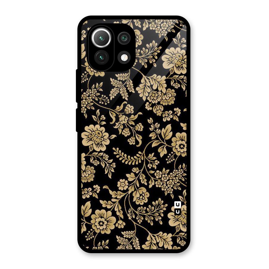 Aesthetic Golden Design Glass Back Case for Mi 11 Lite