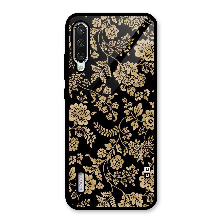 Aesthetic Golden Design Glass Back Case for Mi A3