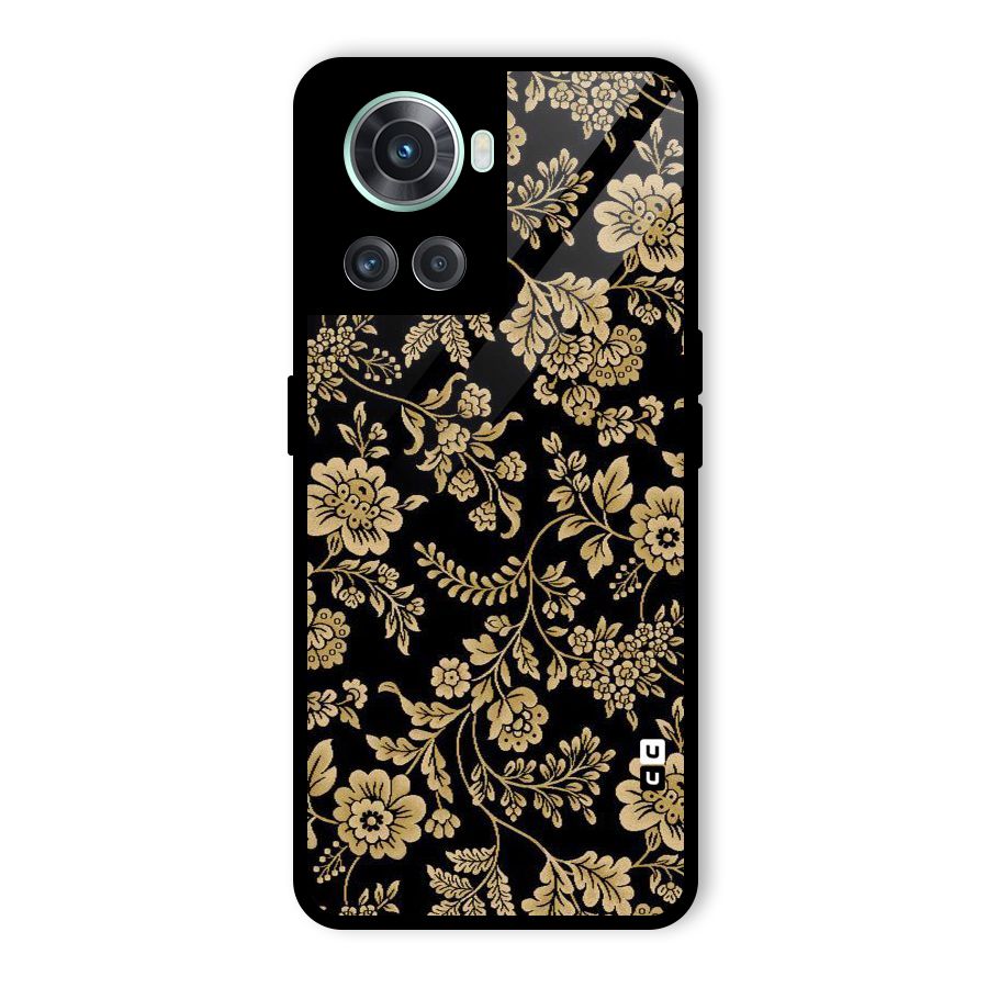 Aesthetic Golden Design Glass Back Case for OnePlus 10R