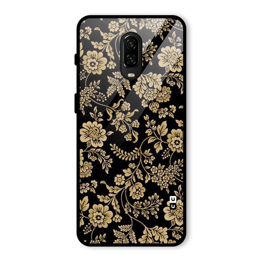 Aesthetic Golden Design Glass Back Case for OnePlus 6T
