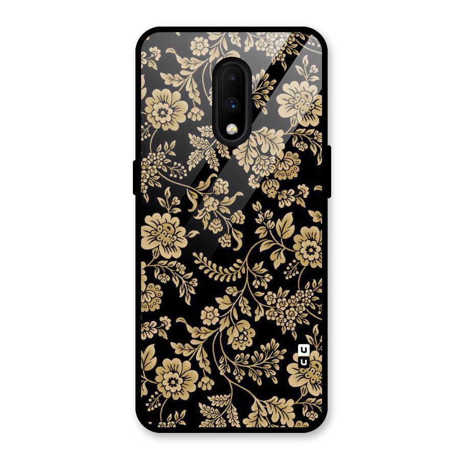 Aesthetic Golden Design Glass Back Case for OnePlus 7