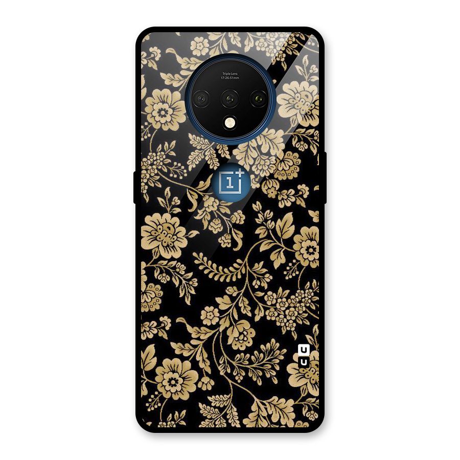 Aesthetic Golden Design Glass Back Case for OnePlus 7T