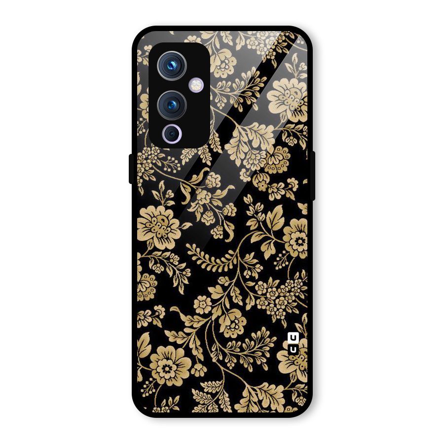 Aesthetic Golden Design Glass Back Case for OnePlus 9