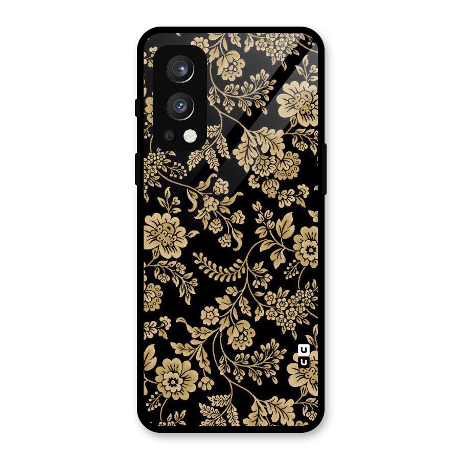 Aesthetic Golden Design Glass Back Case for OnePlus Nord 2 5G