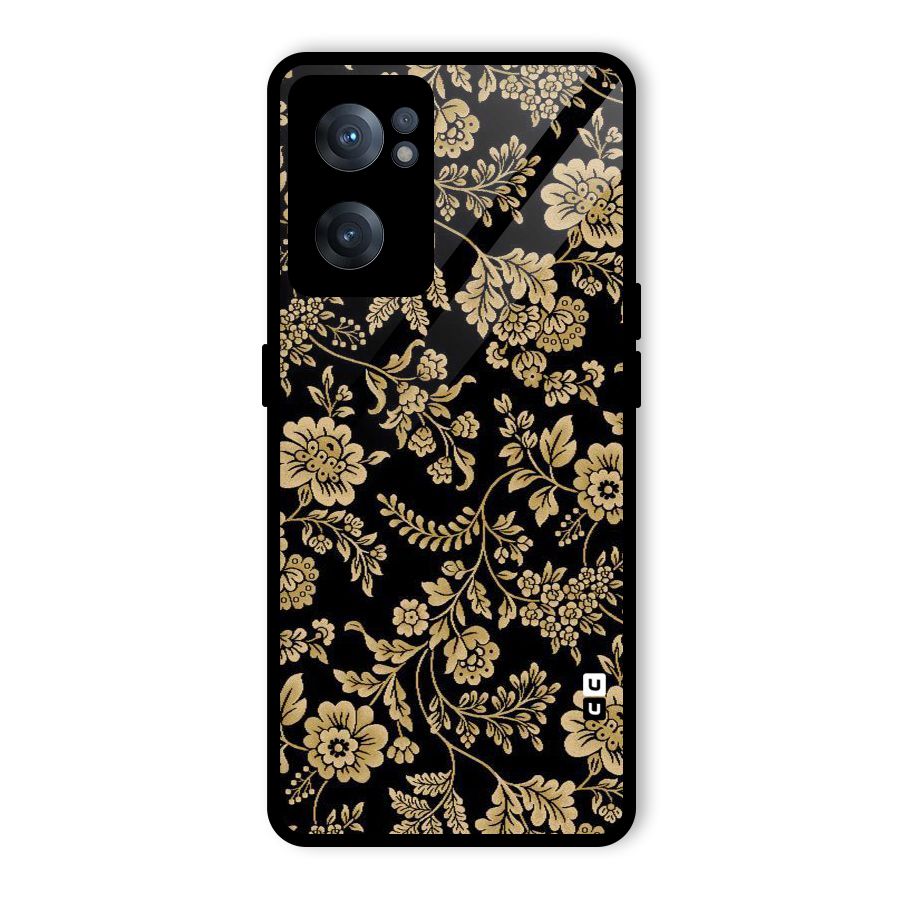Aesthetic Golden Design Glass Back Case for OnePlus Nord CE 2 5G