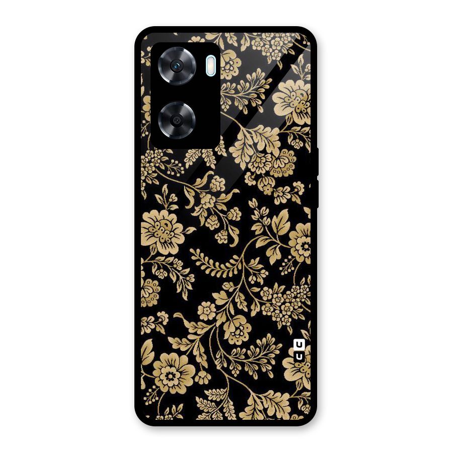 Aesthetic Golden Design Glass Back Case for Oppo A77
