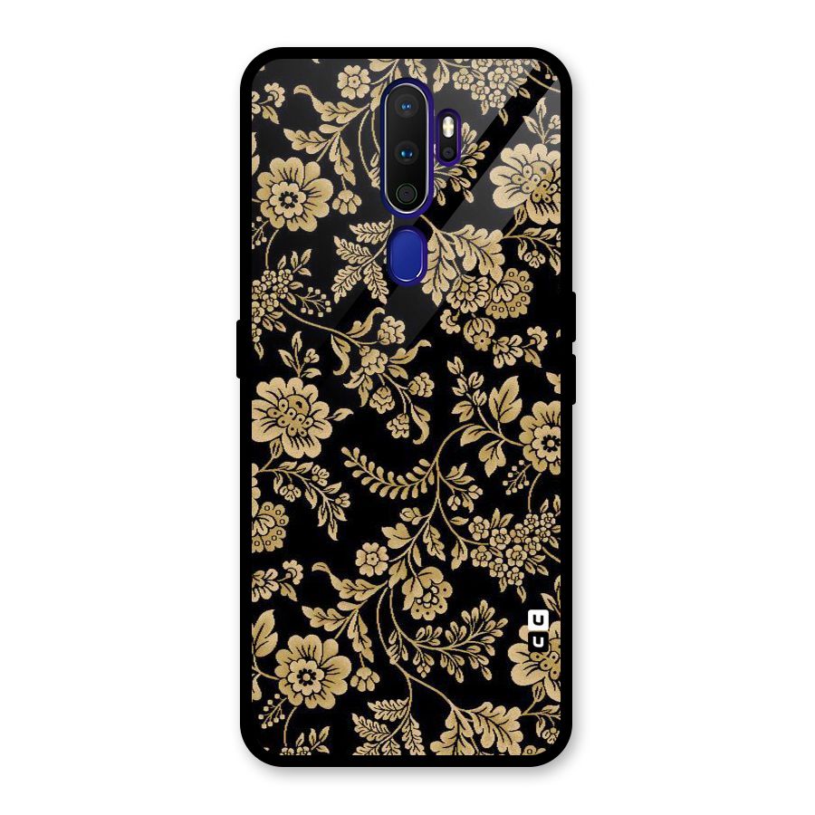 Aesthetic Golden Design Glass Back Case for Oppo A9 (2020)