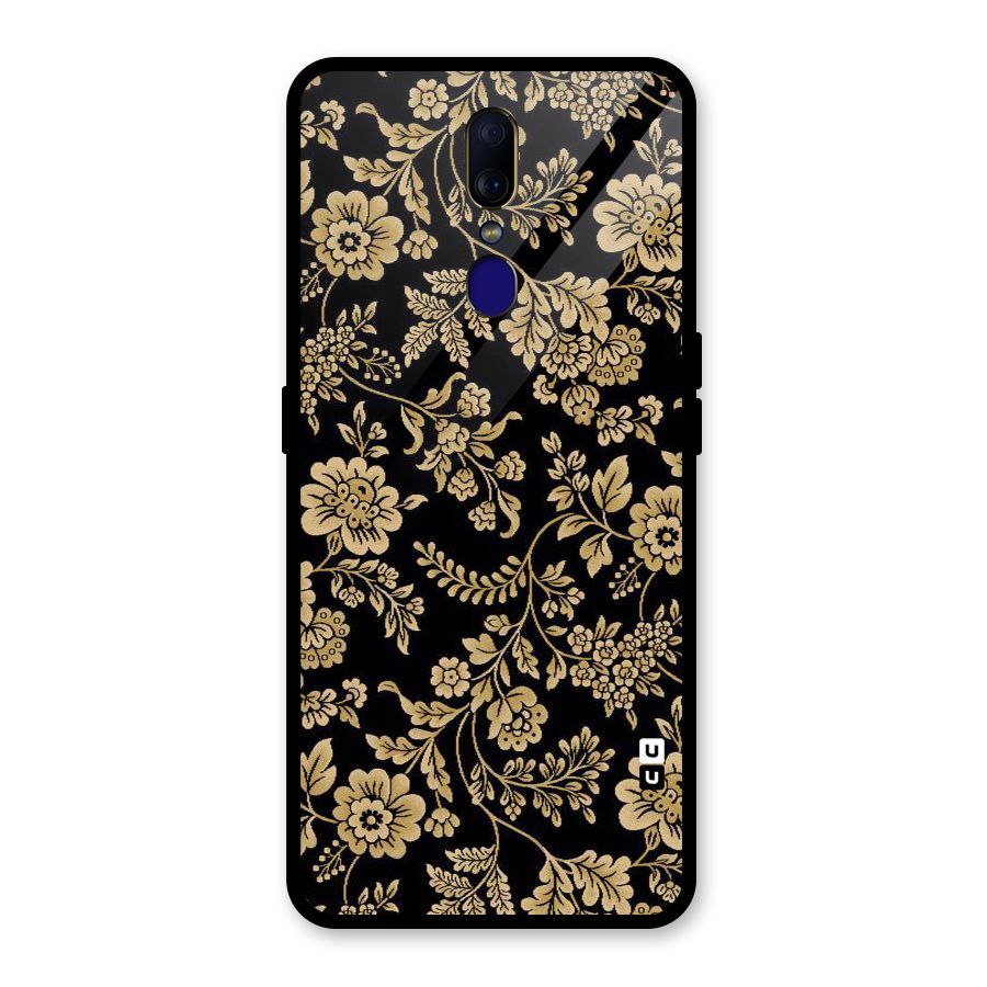 Aesthetic Golden Design Glass Back Case for Oppo F11