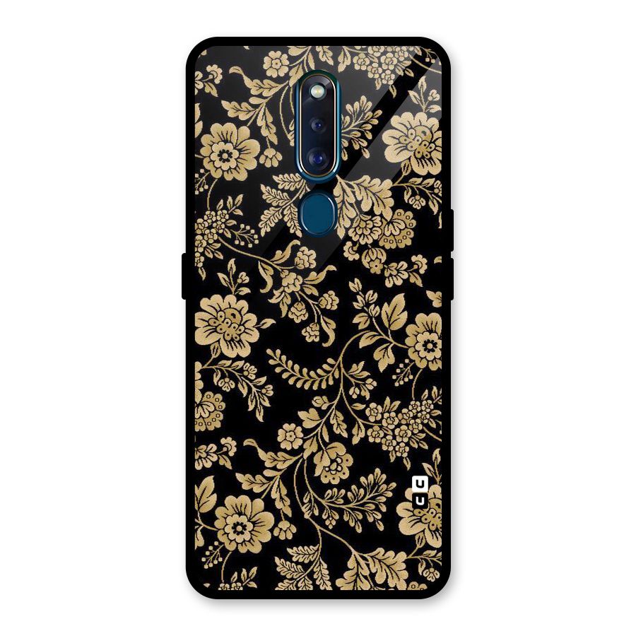 Aesthetic Golden Design Glass Back Case for Oppo F11 Pro