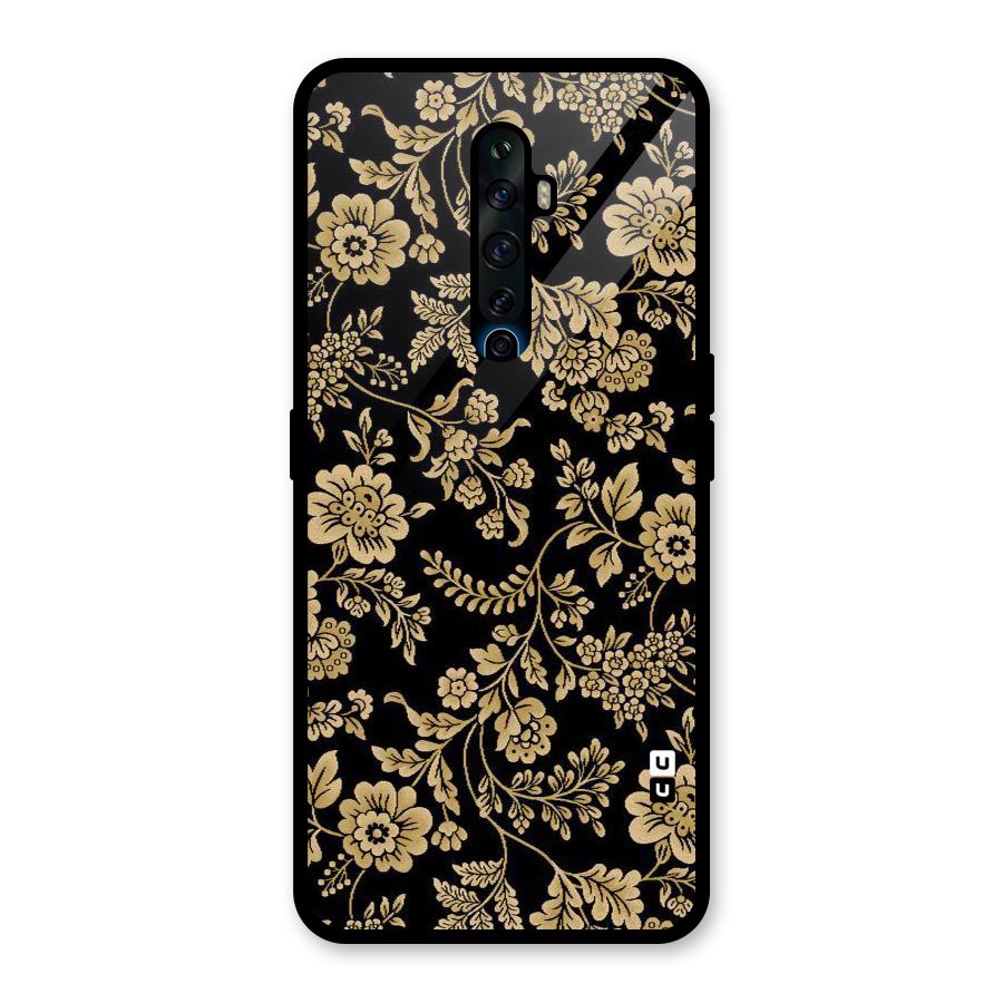 Aesthetic Golden Design Glass Back Case for Oppo Reno2 Z