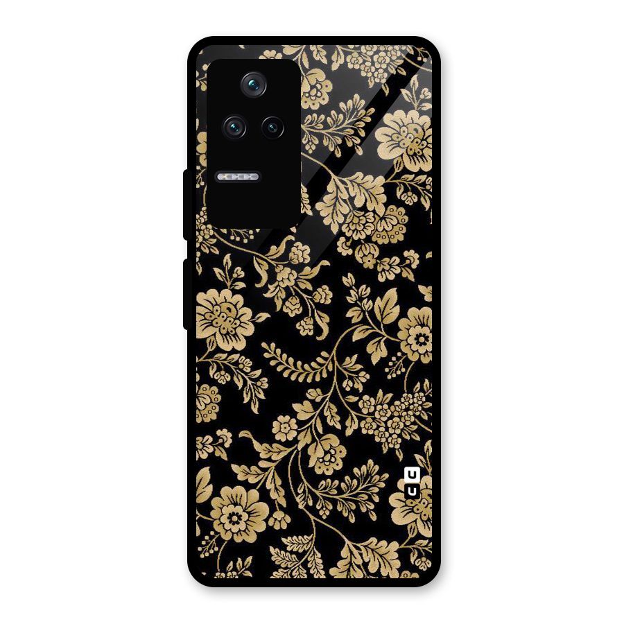 Aesthetic Golden Design Glass Back Case for Poco F4 5G