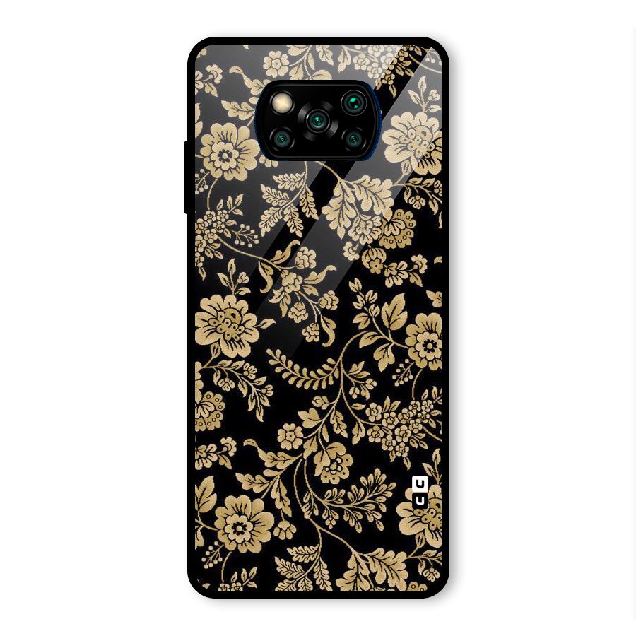 Aesthetic Golden Design Glass Back Case for Poco X3 Pro