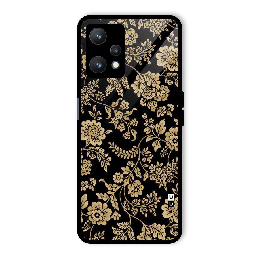Aesthetic Golden Design Glass Back Case for Realme 9 Pro 5G