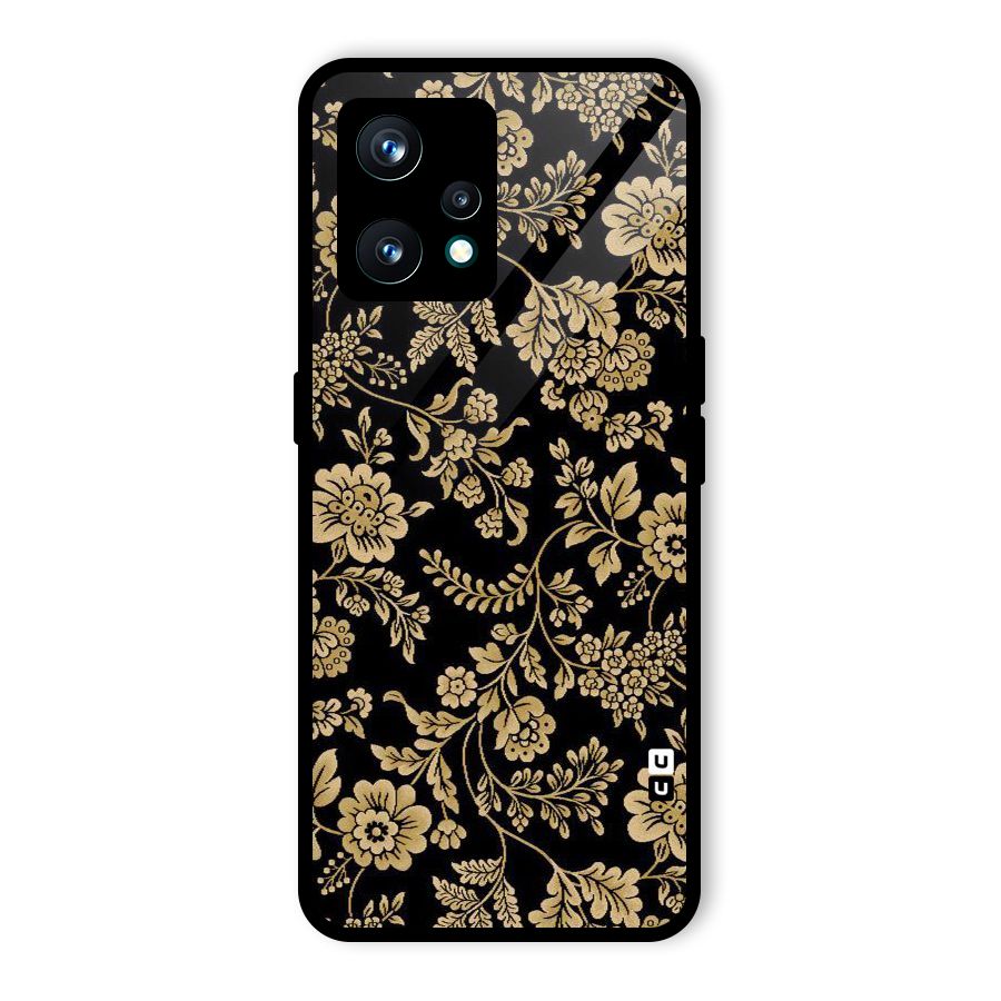 Aesthetic Golden Design Glass Back Case for Realme 9 Pro Plus 5G