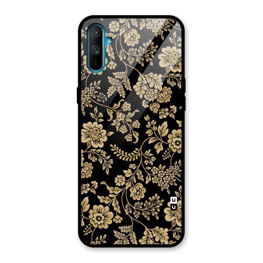 Aesthetic Golden Design Glass Back Case for Realme C3
